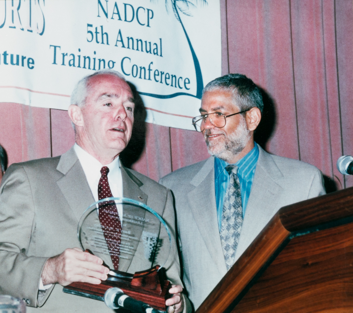 Drug Czar General Barry McCaffrey receives award from NADCP Founder Judge Jeffrey Tauber at 5th Annual National Conference Drug Czar General Barry McCaffrey receives award from NADCP Founder Judge Jeffrey Tauber at 5th Annual National Conference