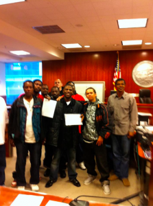Some of the participant/clients of the an Francisco Parole Reentry Court, a Community-Based Court Program